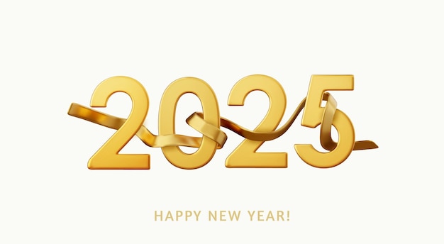 3d Felice anno nuovo 2025 numeri