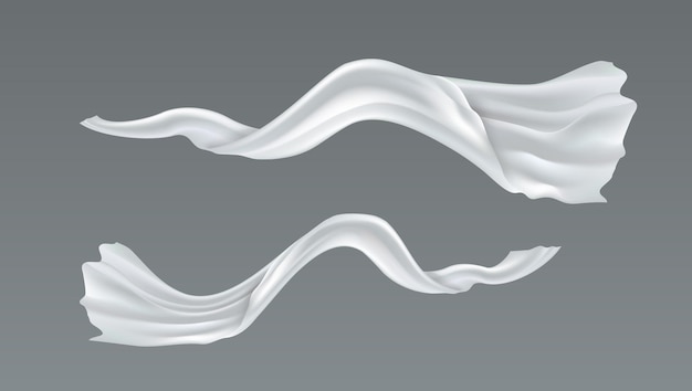 3D Flying In Wind Sciarpa di seta in tessuto bianco