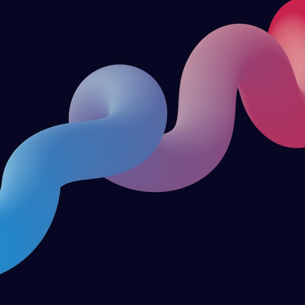 3d forme liquide contorte colorate astratte Elementi di design creativo Elementi di forme moderne sfumate vettoriali per bannerbackgroundposter