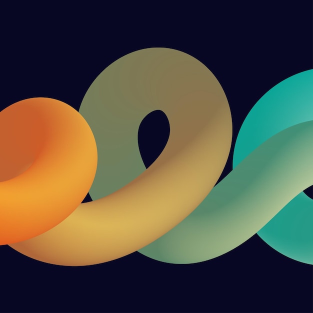 3d forme liquide contorte colorate astratte Elementi di design creativo Elementi di forme moderne sfumate vettoriali per bannerbackgroundposter