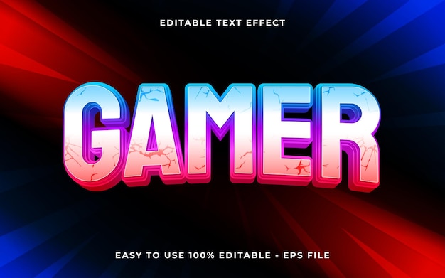 3d gamer gradient scary text style effect template effetti di testo modificabili