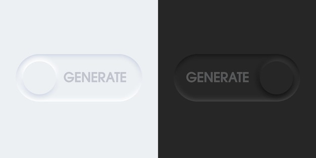 3D generative AI button AI generates toggle switch legant neumorphic buttons Element for website mobile app and navigation Neumorphism design style Vector illustration