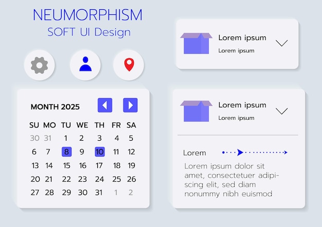 3D Neumorphic Soft UI Design Bottoni 3D