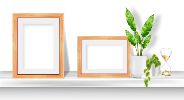 3D Photo Frame Album Mockup Vector design