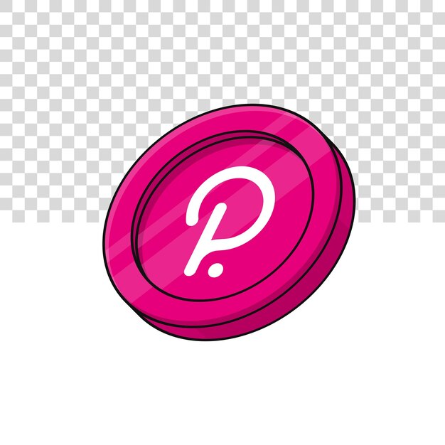 3D Polkadot DOT coin tecnologia blockchain per la criptovaluta
