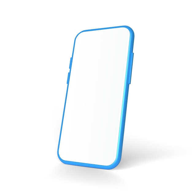 3d realistico mock-up smart phone schermo vuoto vista frontale isolato su sfondo bianco