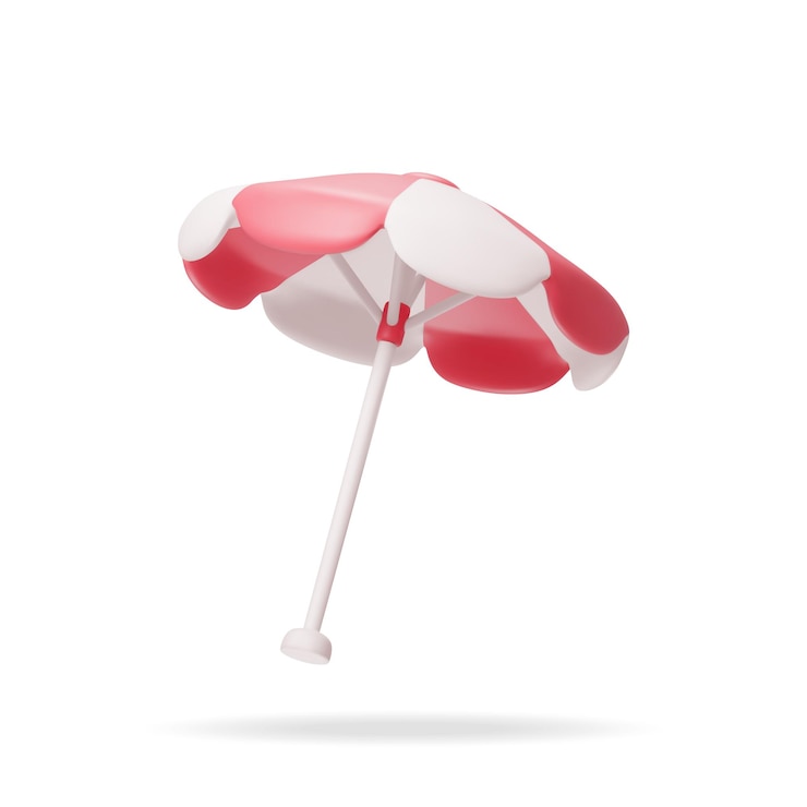 Vettore 3d red beach umbrella