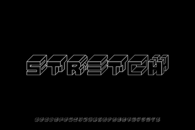 3d Stretch Cubes Creative Vector Custom Alphabet Font Design (Design di caratteri in alfabeto personalizzato)