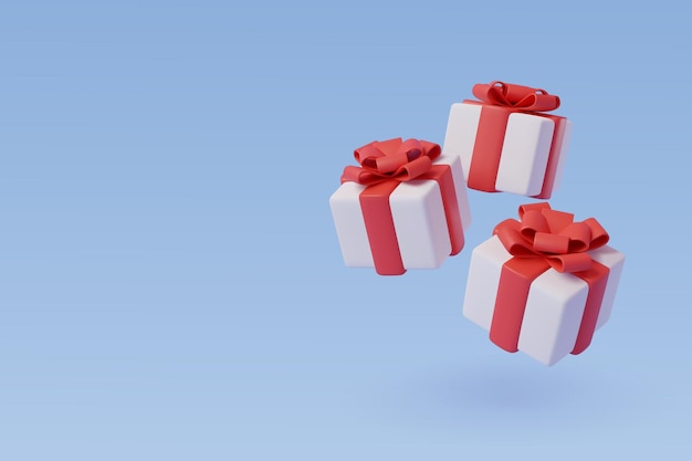 3d Vector of White Gift box on blue Art for San Valentino Buon Natale e compleanno Celebrazione concetto Eps 10 Vector