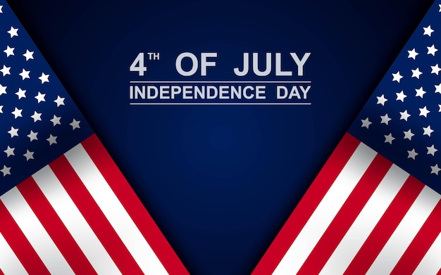 4 luglio con la bandiera degli Stati Uniti Giorno dell'Indipendenza Banner illustrazione vettoriale