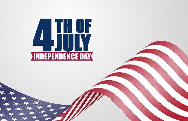 4 luglio con la bandiera dell'America sullo sfondo. Celebrazione del giorno dell'indipendenza.