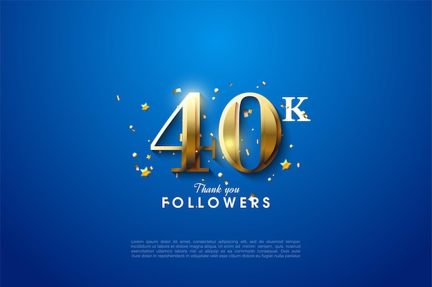 40000 followers con numeri d'oro puri ed eleganti