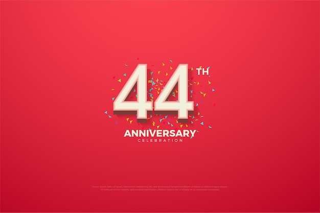 44° anniversario con scarabocchi colorati