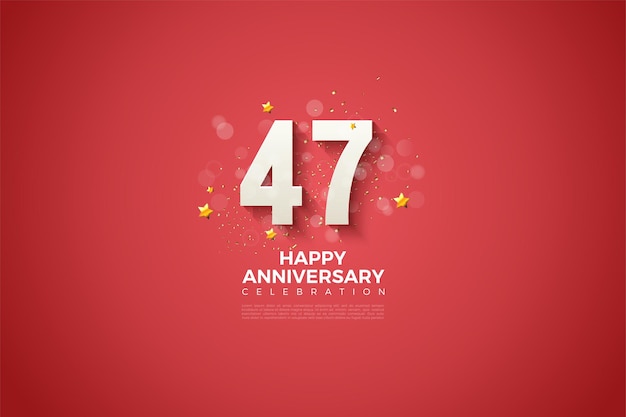 47 ° anniversario con illustrazione del design del numero pulito