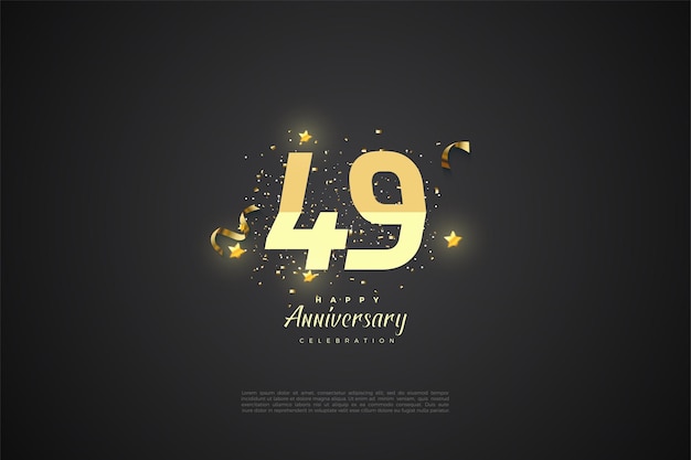 49° anniversario con i classici numeri piatti.