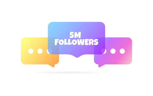 5 milioni di follower firmano un'icona vettoriale in stile piatto