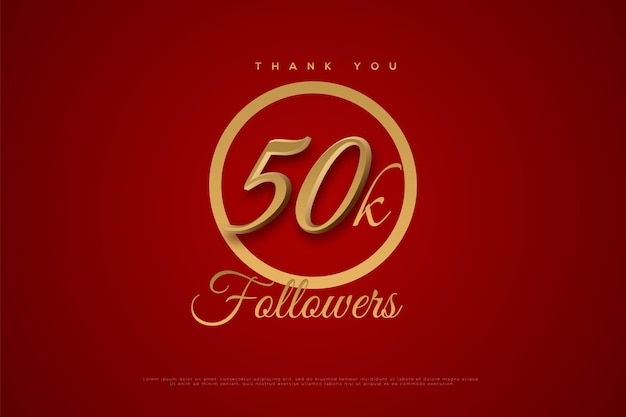 50.000 follower con una cornice piatta.