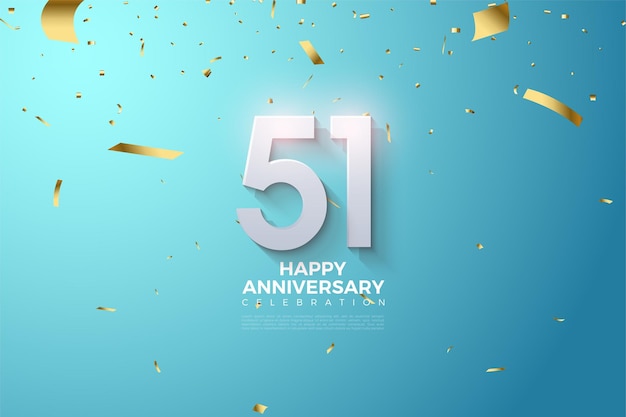 51° anniversario con illustrazione di figure 3d