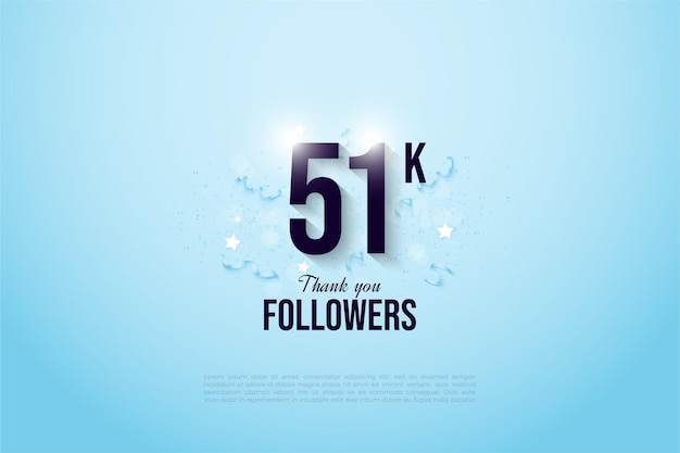 51k follower con decorazione a nastro celebrativo.