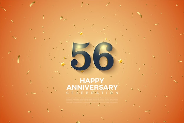 56° anniversario con numeri sfumati di bianco tenue