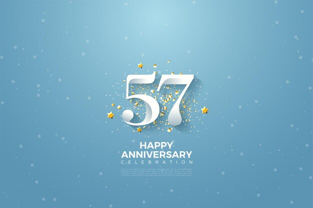 57 anniversario con illustrazione del numero