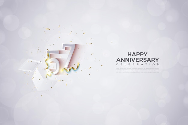 57 anniversario con illustrazione del numero