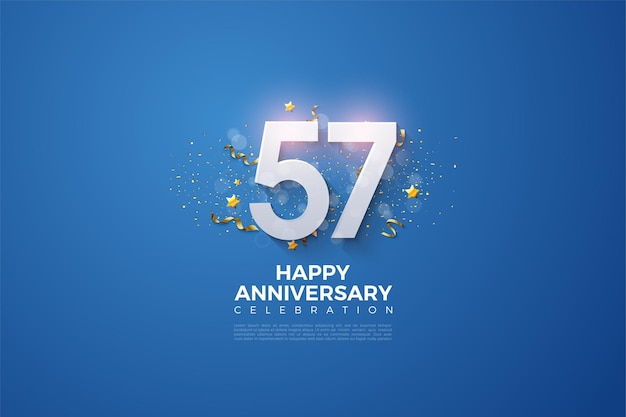 57 anniversario con illustrazione del numero