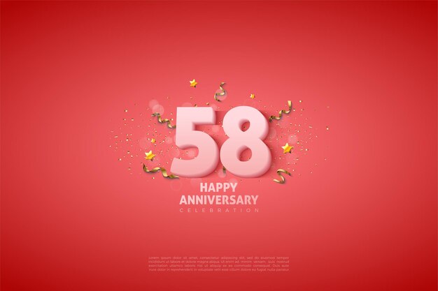 58° anniversario con numeri bianchi morbidi