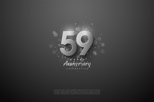 59° anniversario con numeri d'argento