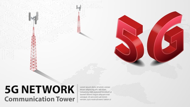 5g Communication Tower Wireless Internet ad alta velocità con data center