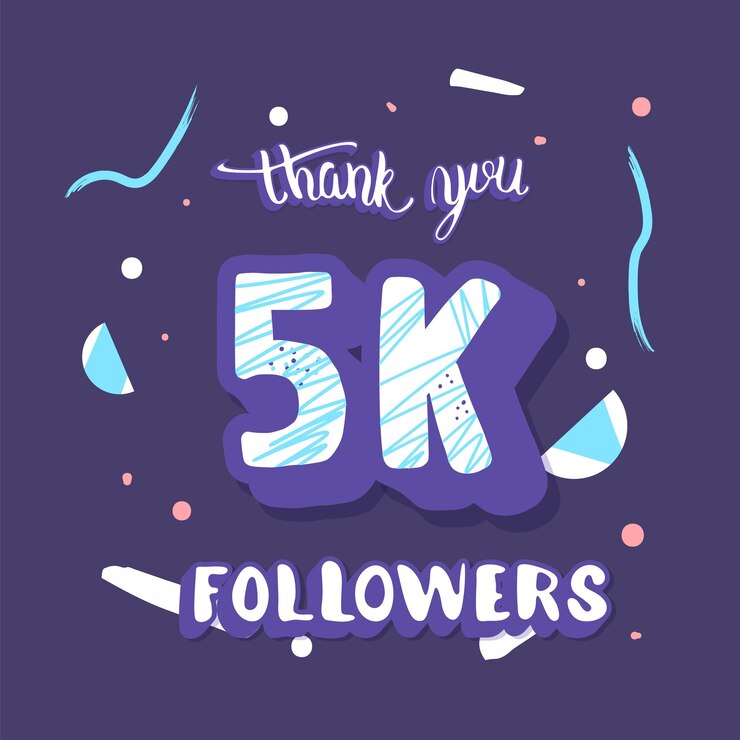 Vettore 5k follower hanno postato il progetto del modello vettoriale