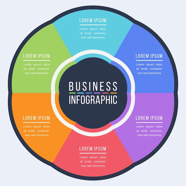 6 Passi per la progettazione di infografiche colorate per le informazioni aziendali 6 opzioni