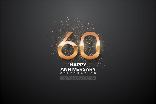 60° anniversario con numeri luminosi