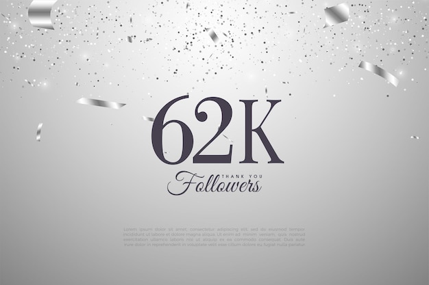 62k follower con figure di celebrazione piatte.