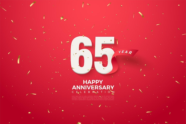 65° anniversario con figura 3d in piedi.