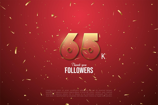 65k follower con illustrazione di figure trasparenti