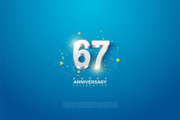 67° anniversario con numeri 3d luminosi.