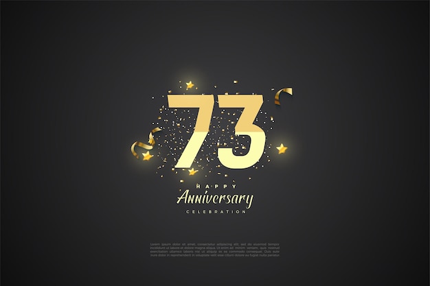 73° anniversario con numeri graduati