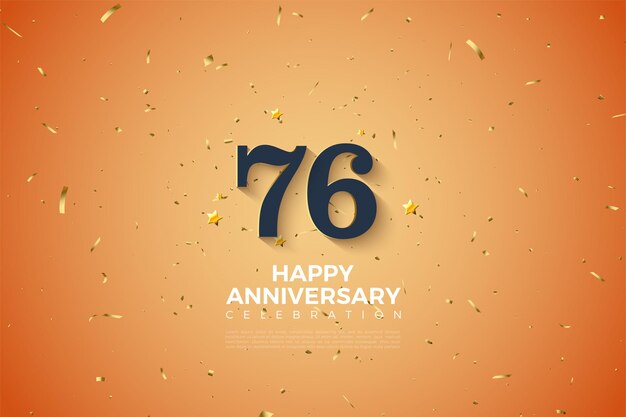 76° anniversario su fondo oro maculato