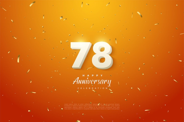 78° anniversario con numeri bianchi in grassetto