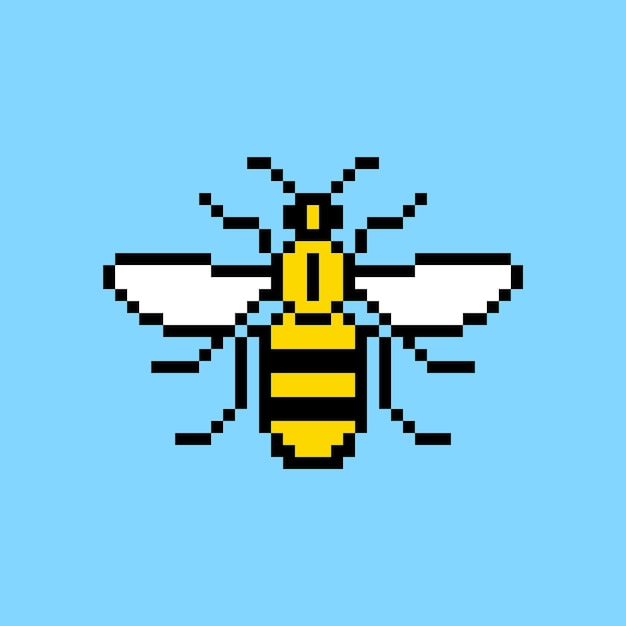 8 bit pixel albera a righe vettore nero giallo