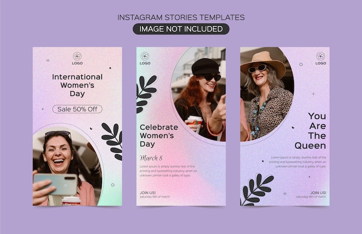 Vettore 8 marzo happy women's day instagram stories template designs