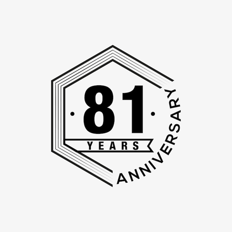 Vettore 81 anni che celebrano il modello di progettazione dell'anniversario. disegno vettoriale e illustrazione.