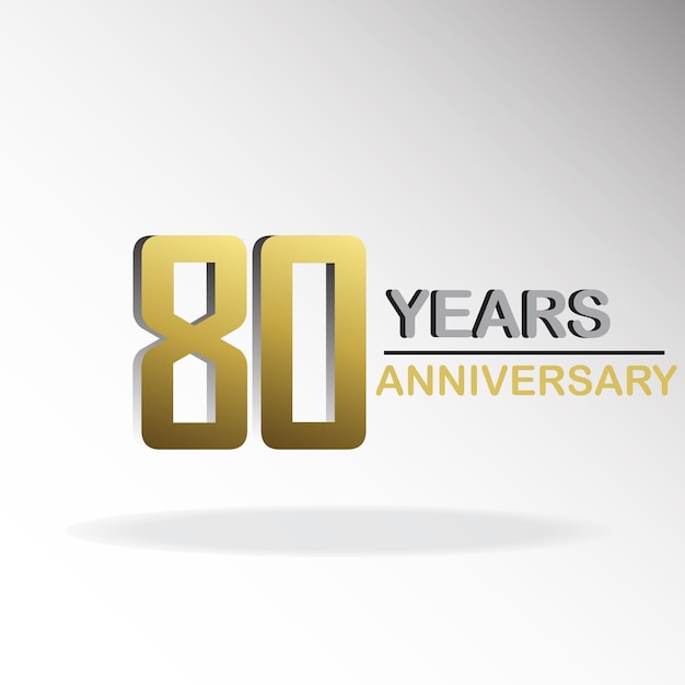 85 anni di anniversario Logo Vector Template Design Illustration oro e bianco