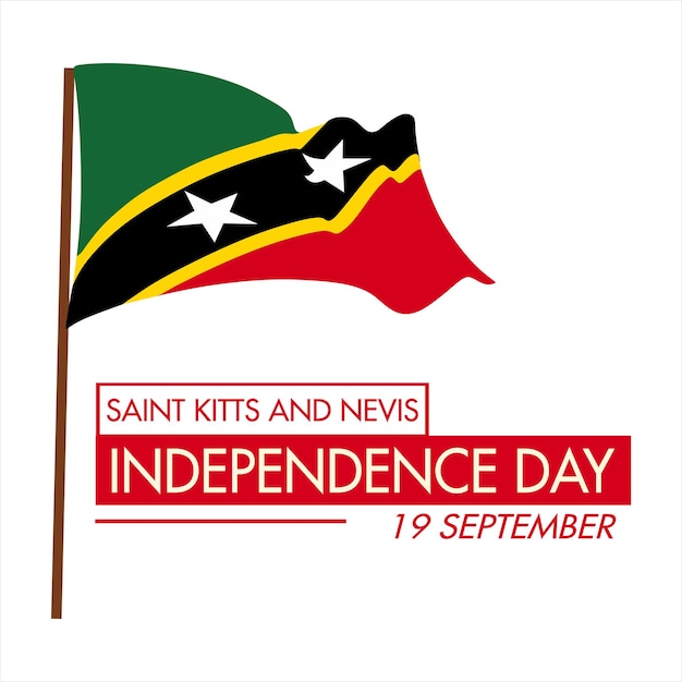 9 settembre saint kitts e nevis banner design felice giorno dell'indipendenza