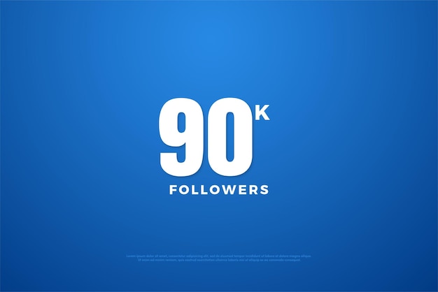 90k follower su sfondo blu con effetto luce dall'alto