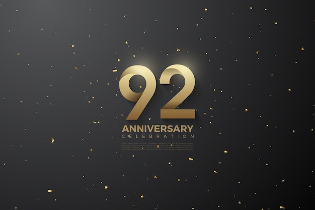 92° Anniversario con numeri a motivi morbidi