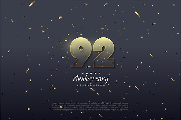 92° Anniversario con numeri trasparenti bordati