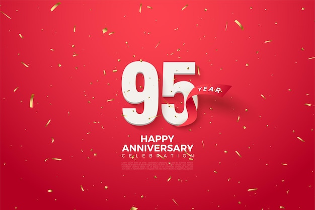 95° anniversario con decorazione in carta tagliata rossa