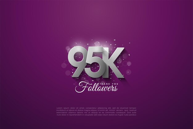 95k seguaci con numeri d'argento